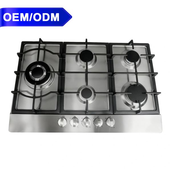 5 Burner Stainless Steel Built In Stove Supplier Liquefied Natural Gas Battery