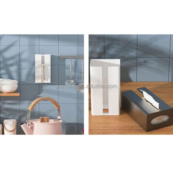 Hot Sales Metal Kitchen Holder Rectangular Napkin Dispenser Box Bathroom Wall Mount Toilet Paper Magnetic Tissue Storage Shelf