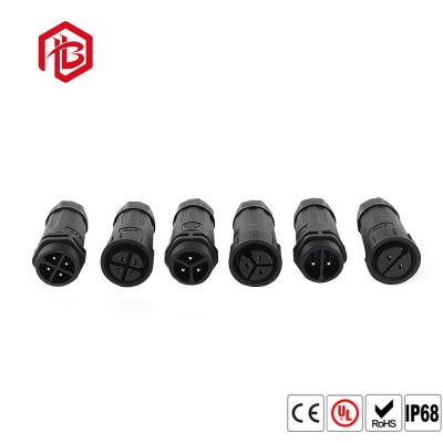 Conector fêmea masculino impermeável do Pin do nylon preto/PVC 3