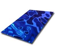 Ondulation de revêtement de l'eau d'acier inoxydable de couleur bleue décorative de la tôle PVD