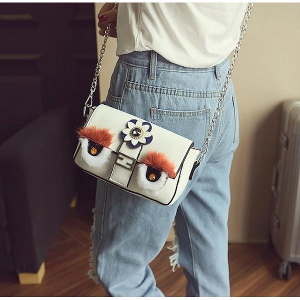 Star with hair eyes small square package chain shoulder bag Messenger bag Europe and America tide female