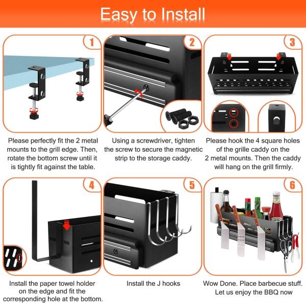 Organize Your BBQ Station Griddle Storage Caddy for Blackstone 28''/36'' Griddle Grill