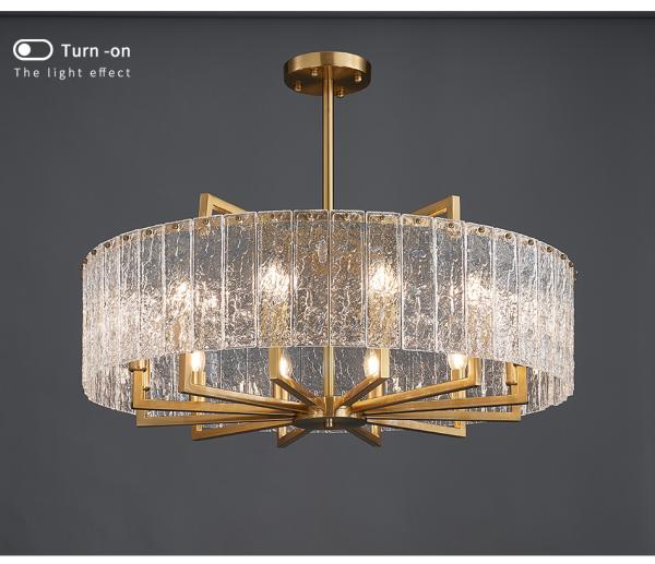 Modern home living room decoration round glass lighting candle Chandelier(WH-CY-243)