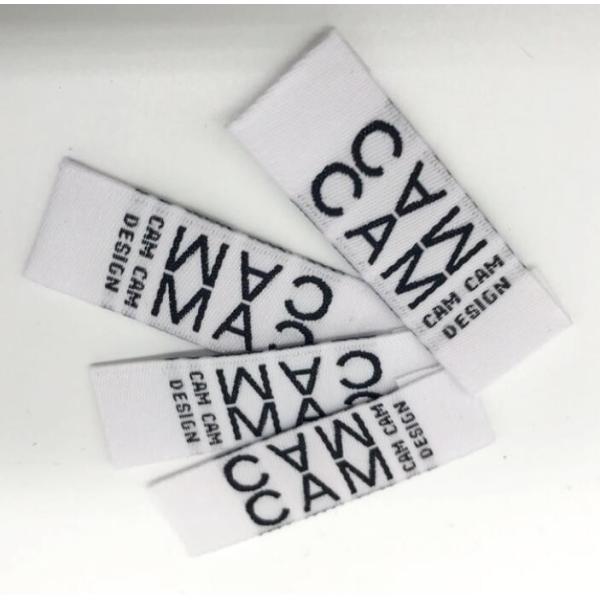 High Definition Polyester Center Fold Woven Labels Main Labels For T-Shirt