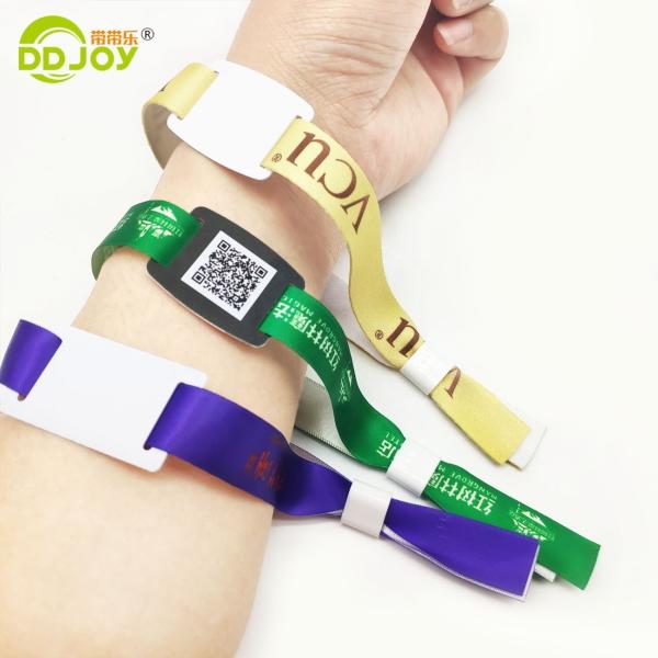 350*15mm Professional Custom Festival Fabric RFID Bracelet Customizable for Any Event