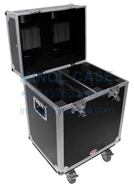 Moving Head Lights Black Aluminum Flight Case Lockable With 4 Wheels