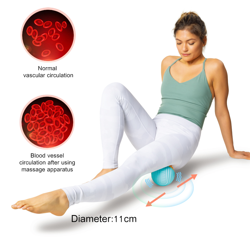 Oem Vibration Self Heating Deep Tissue Small Hand Grips Pain Massage Ball Roller Relief Fitness Massage Ball for Sore Muscle