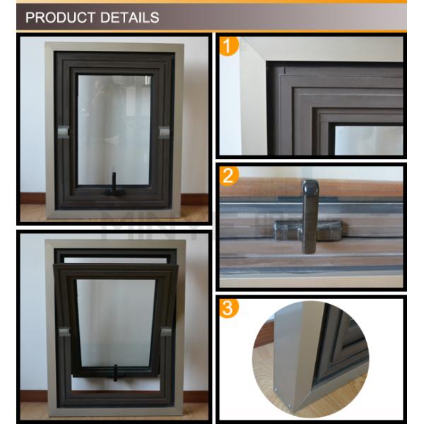 Double Tempered Glass Windows Standard Bathroom Window Size for Aluminum Profile