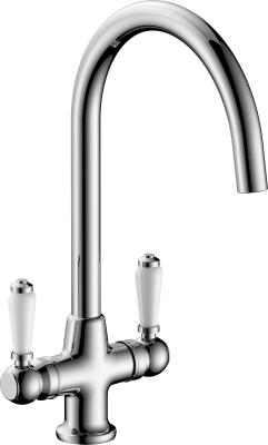Tubos de mistura de cozinha de material de latão de dupla alça para cozinha T81066