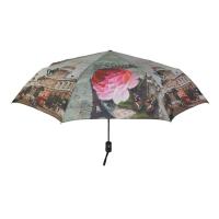 La fibre de verre de cadre en métal nervure l'impression polychrome de parapluie pliable