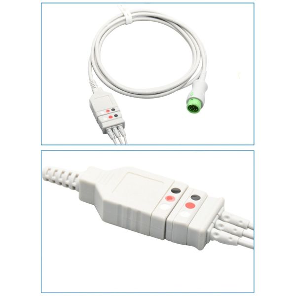 Compatible With PM6000 T8 T5 IPM 12-Pin Three-Lead ECG Main Cable With EOS Disinfecting Type Medical Consumables