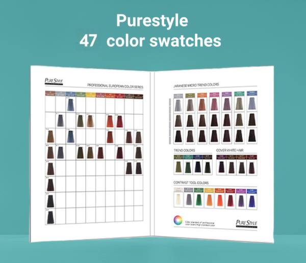 Purestyle Hair Color Swatch Chart 47 Colors Professional For Salons OEM Wholesale Professional Color Chart Premium Quality