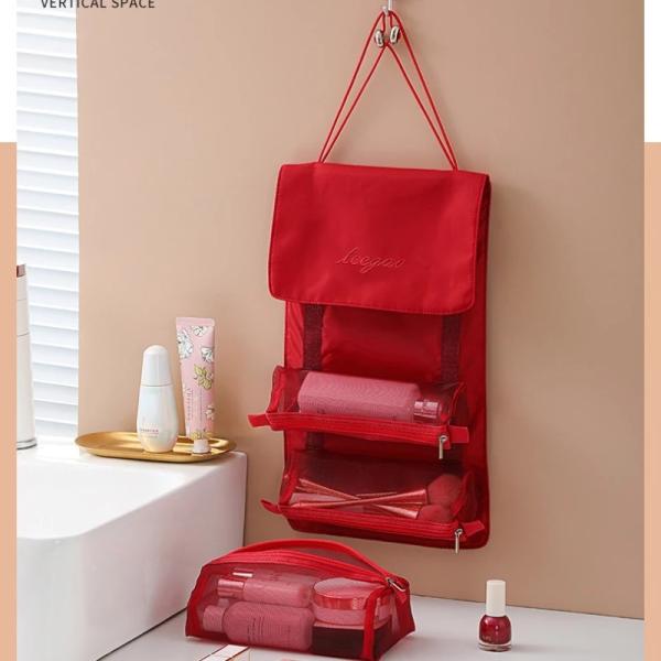Brushes Lipstick Storage Cosmetic Bag Organizer Travel Nylon Mesh Toiletry Bag