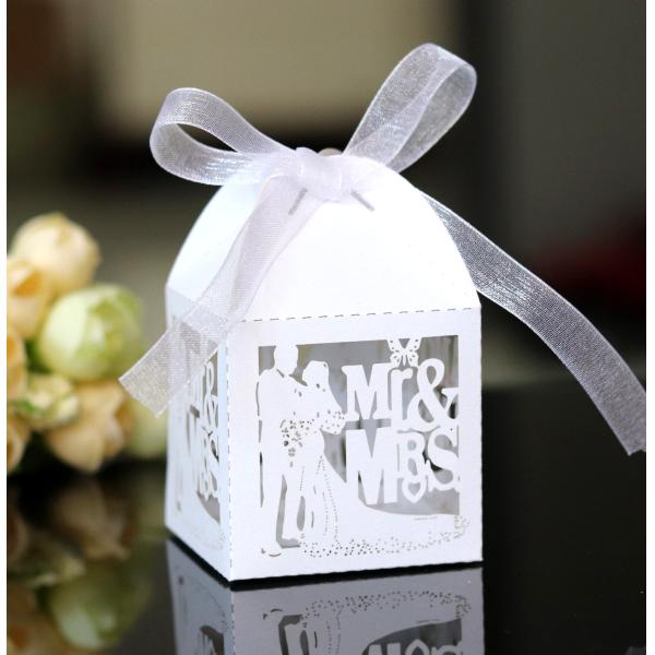 Роскошная подарочная коробка свадьбы карты с лентой для партии конфеты леденца на палочке благосклонности сладкой