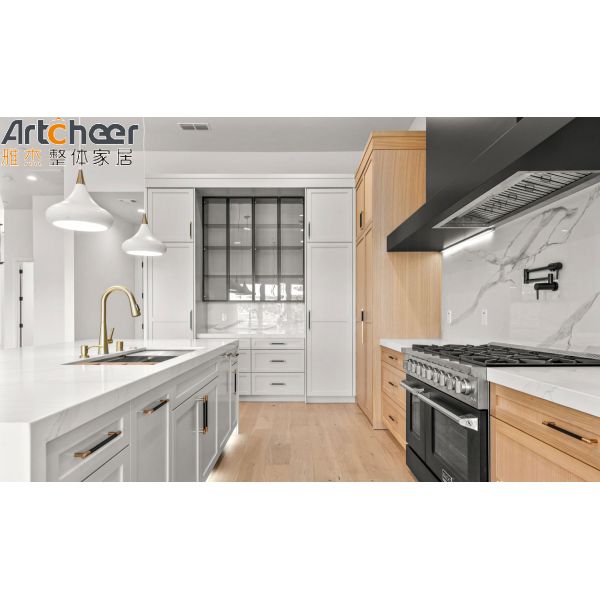Modern Stylish Solid Wood Kitchen Cabinet with Customized Color for Modular Kitchen Furniture