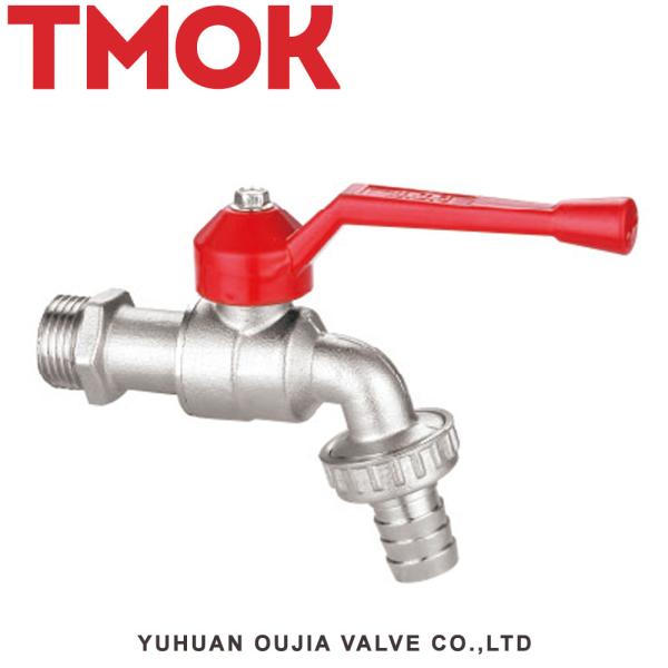 Forged Red Long Handle Surface Forged Brass Chrome Plated Ball Garden Water Tap Bib Cock