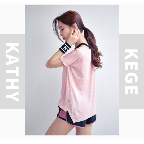 Deodorizing performance Dri Fit Short Sleeve T Shirt Womens Exercise Wear 170g