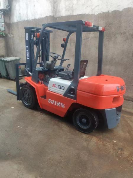 Manual Transmission Used 3 Ton Forklift 2nd Hand Forklift With ISUZU Engine