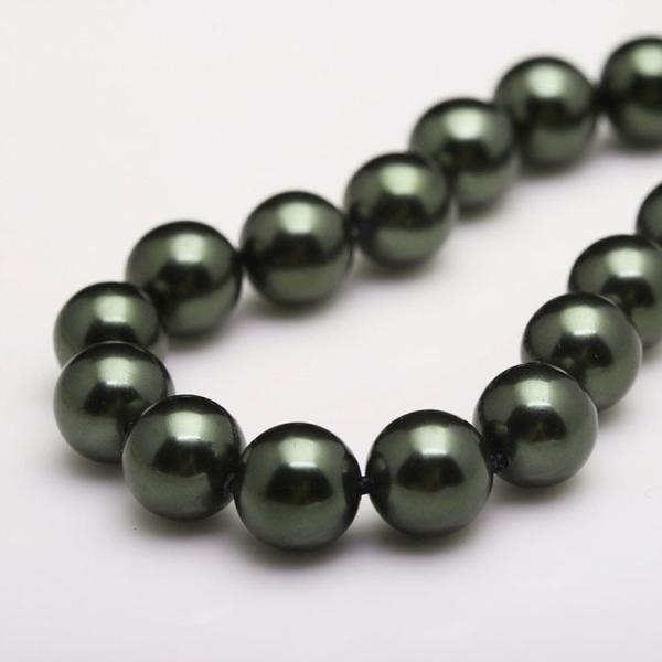 Luxury Luster Black Round 10mm Shell Pearls Necklace 22 inches (N10736)