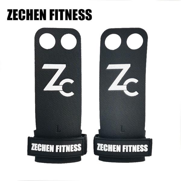 2 Holes Gymnastics Hand Grips For Pull Ups 2mm Black Diamond Microfiber Leather
