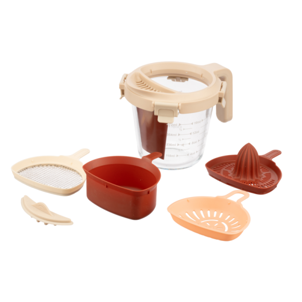 Multifunctional 700ml Capacity High Borosilicate Glass Measuring Cup Set for Food Preparation