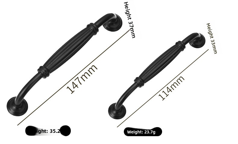 Aluminum Alloy CNC Machined Eco-Friendly Antirust Kitchen Cabinet Pulls Wardrobe Handles Drawer Knobs for Dresser & Closet Use
