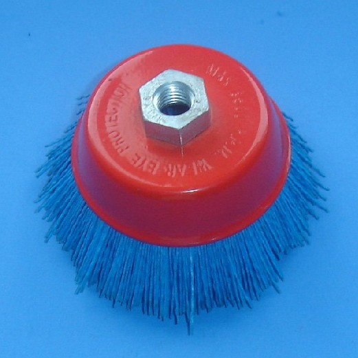 Non - Sparking Filament Nylon Abrasive Cup Brush , Blue Nylon Cup Brush