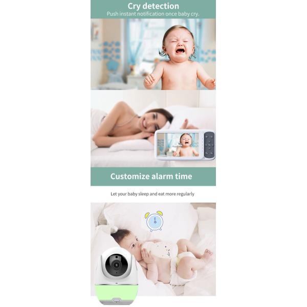 5inch Health Indoor Night Vision Baby Monitor 1500MA Battery Built In Mic