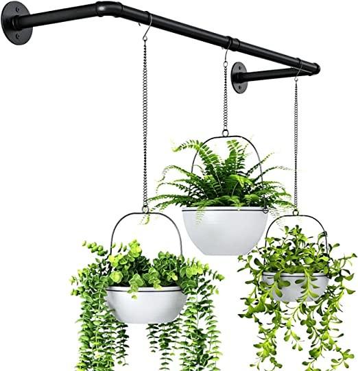 Cadeira de vasos de flores de metal para janelas Parede teto Erva jardim Ponte de pergolas tipo madeira