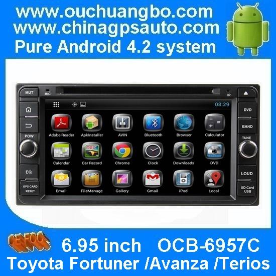 Ouchuangbo Pure Android 4.2 DVD Stereo Radio for Toyota Fortuner /Avanza /Terios 3G Wifi USB GPS Navigation OCB-6957C