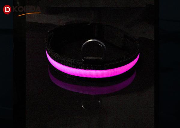 Nylon 3 Sizes Night Safety Flashing Light Glow In The Dark Collar LED Dog Pet Collar