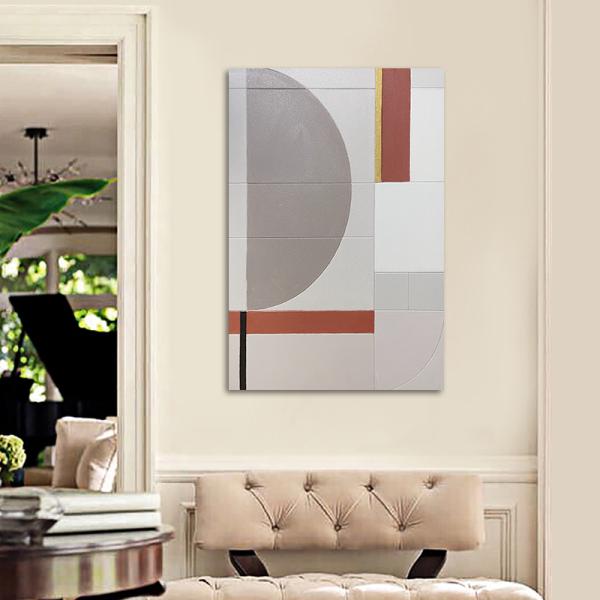 Hand Painted Colorful Textured Artwork Modern Geometric Oil Painting of Animal for Home Decoration Wall Hanging