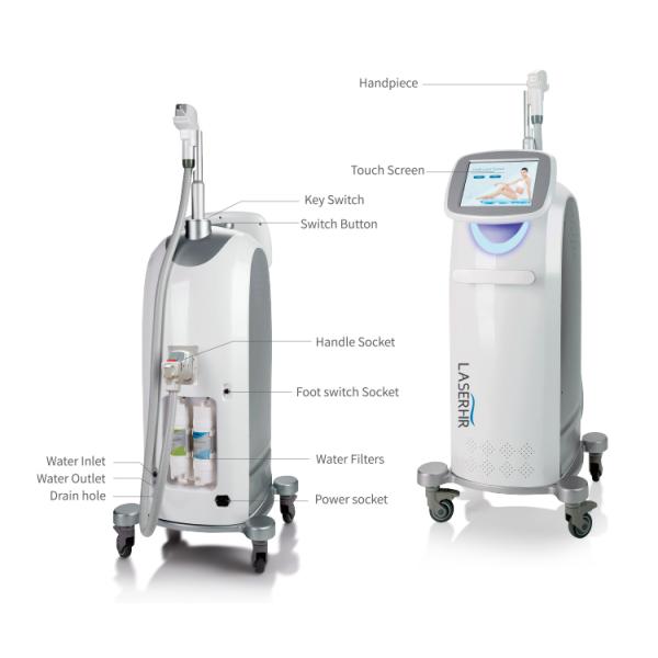Máquina de depilación láser de diodos de 808nm 810nm Máquina de depilación permanente indolora
