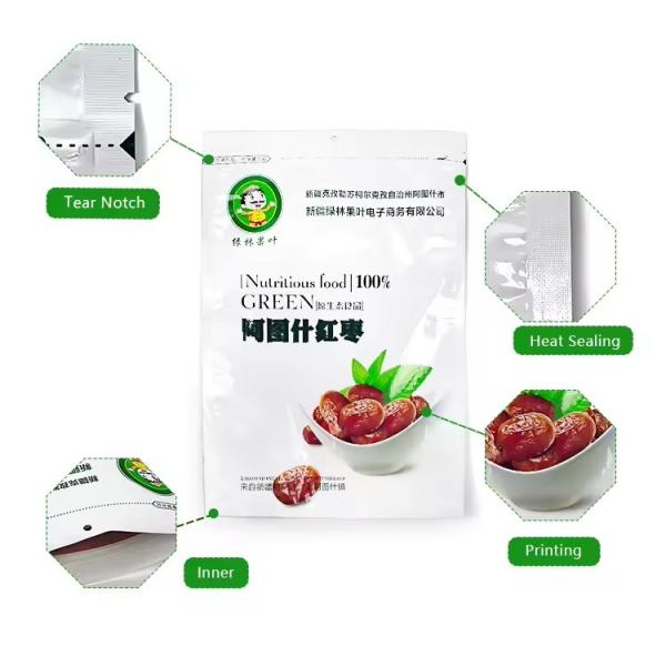 Custom Printed Cashew Nuts Heat Self Laminated Aluminum Foil Plastic Packing Pouch Zipper Food Packaging Bag