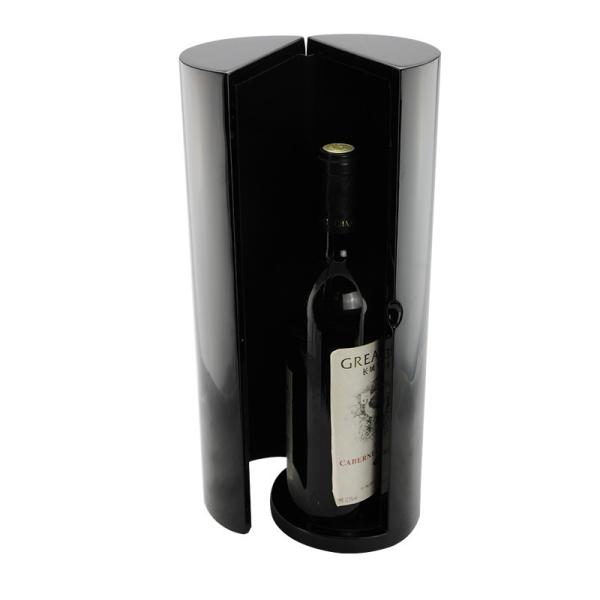 Custom Black Personalised Wine Gift Box Durable With Cylindrical Design