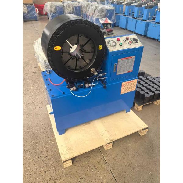 Hydraulic 3 Inch And 4 Inch Electric Shorter Model Button System Blue Color Industrial Braided Hose Crimping Machine 3kw Compact Structure