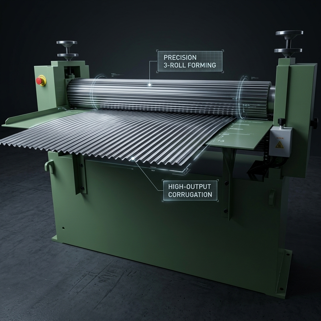 Transformer Insulation Paper Board Corrugating Machine 3 Roll Forming Unit