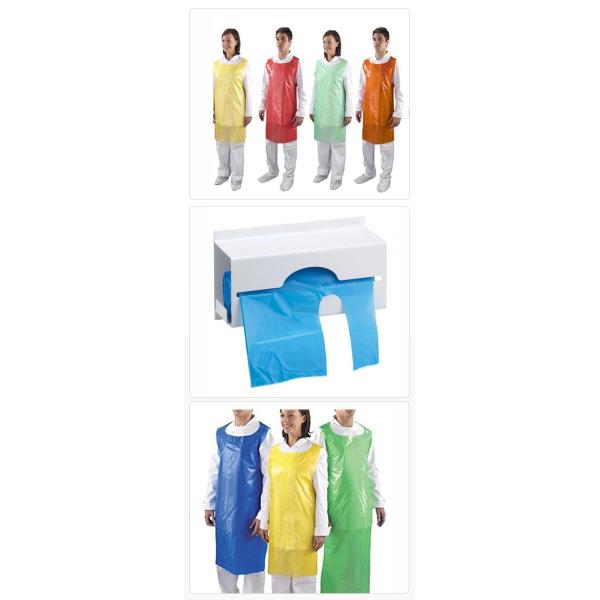 White Protective Eco-friendly Oilproof Disposable Plastic Aprons