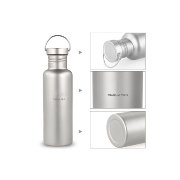 Sports Pure Titanium Water Bottle Travel Mug for Camping Hiking Cycling Fitness