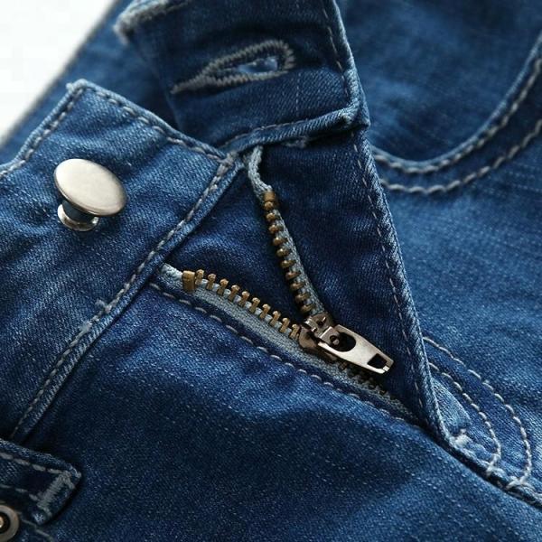 Custom Kids Denim Clothes Jeans Pant Adjustable Waist Zip Around With Printed Belt