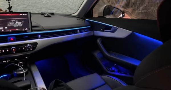 Iluminação ambiente RGB Controle central perfeito+Quatro portas (escultura de rádio) para Audi A4 (2017-2023)