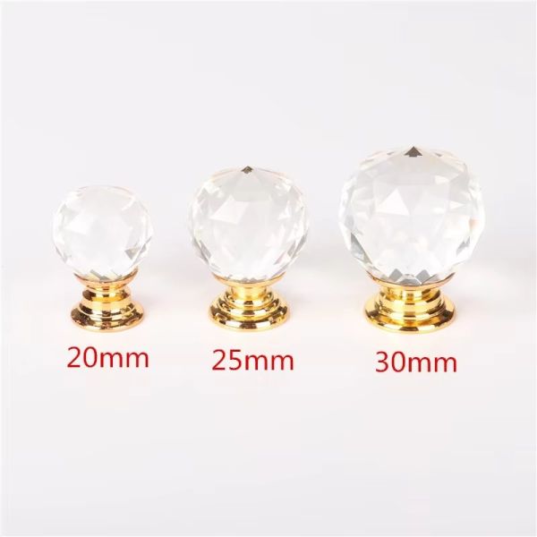 Hardware Accessories Zinc Alloy Wardrobe Knob Pull Kitchen Cabinet Drawer Sphere Ball 20mm Crystal Furniture Handle
