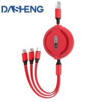 3 retractables en 1 transferencia de datos extensible de carga del cable del USB 2,0