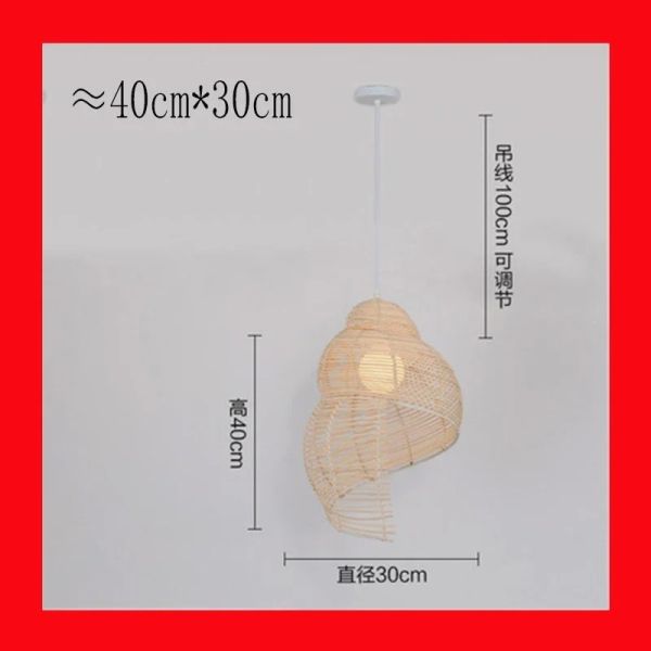 Study Room Lights Parlor home decor Southeast Asia Bamboo Conch Pendant Lamp(WH-WP-110)