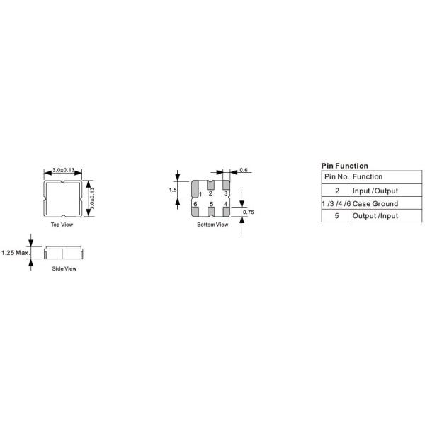 SMD DCC6C SAW резонатор 3 * 3 мм для автоматической электроники и дистанционного управления
