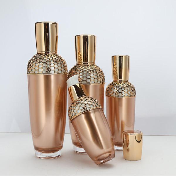 Бутылки роскошной акриловой косметической красоты золота упаковывая/опарник 30ml 1oz