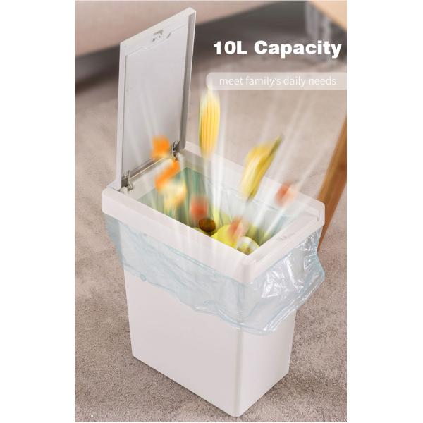 Convenient 10L Pressing Type Plastic Trash Can for Household Waste Disposal