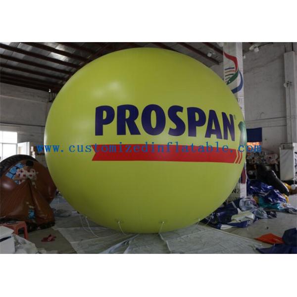 Yellow Fly Helium Sphere Advertising Air Balloon For Business Center Rental