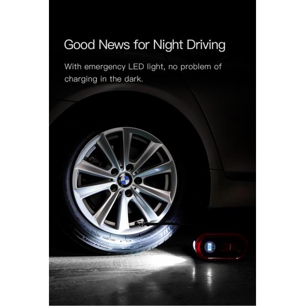 Emergency Light Function Included Portable Air Pump for Car Tire Inflators