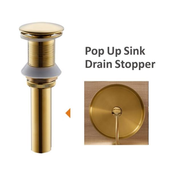 Gold Basin Bathroom Stainless Steel Sink , Combo Artistic Vessel Sink Washing Bowl Set